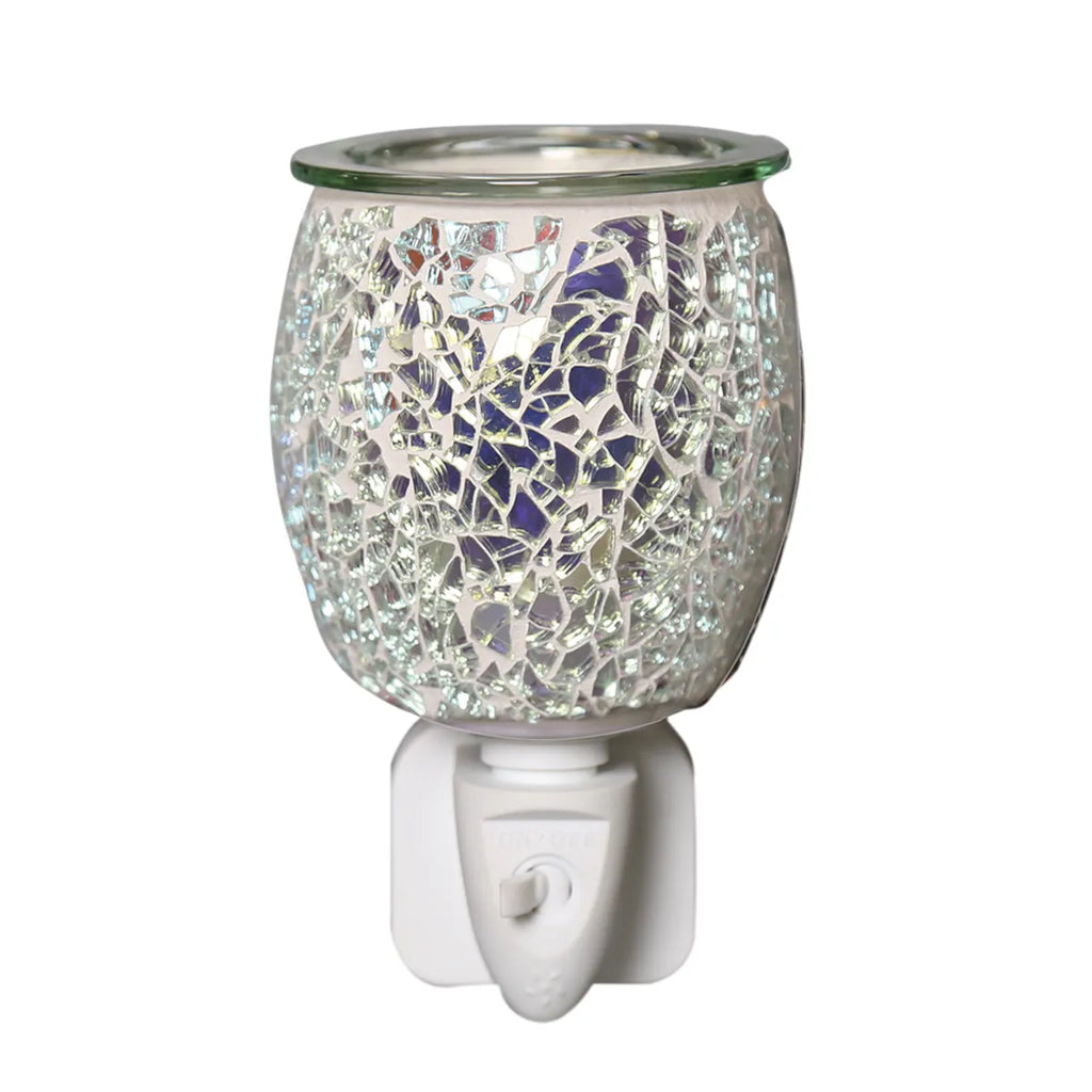 Plug In Melter Silver Crackle 12cm