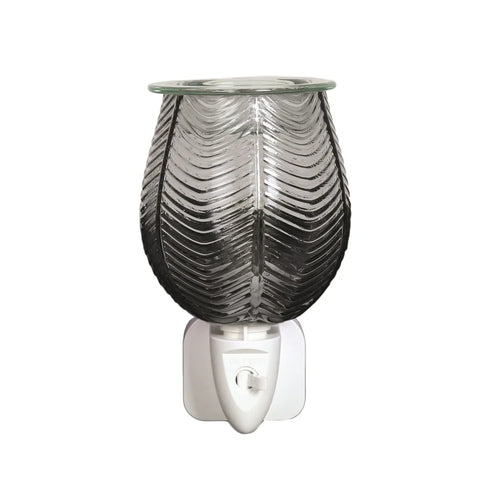 Plug In Melter Ribbed Grey Lustre 12cm