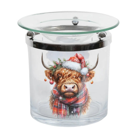 Festive Highland Cow Tealight Burner